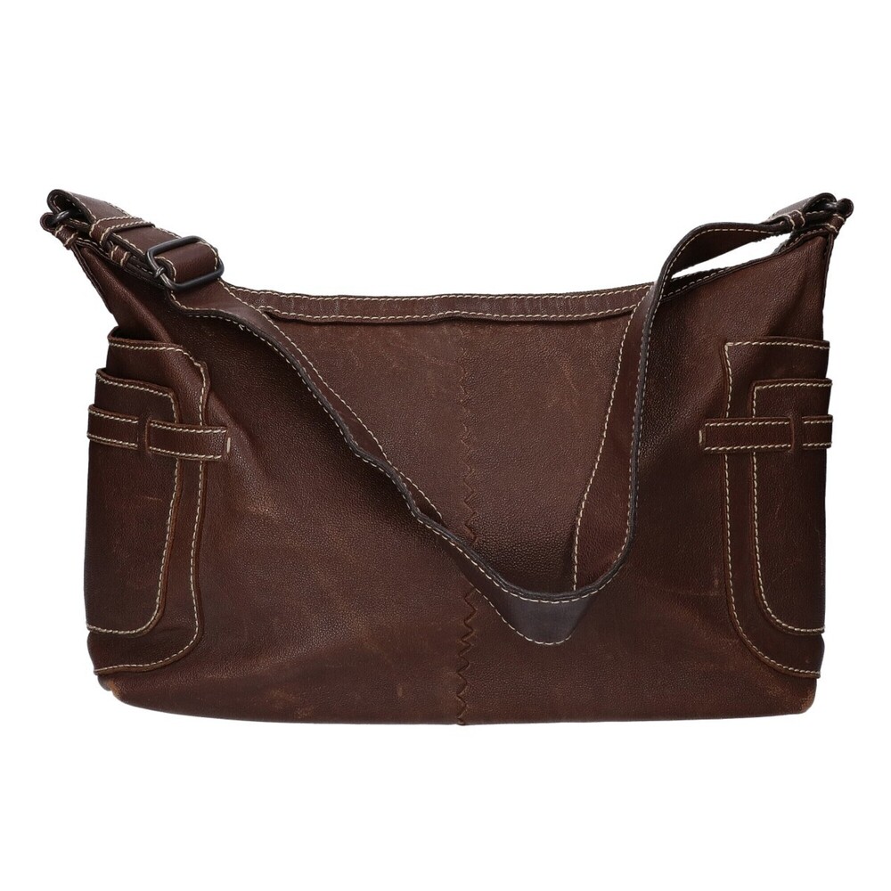BOTTEGA VENETA 179335 Leather Shoulder Bag, Dark Brown, Men's